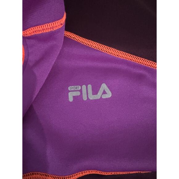 FILA SPORT Woman's 1/4 Zip Running XL Mock Neck Long Sleeve Purple Shirt - Picture 1 of 4